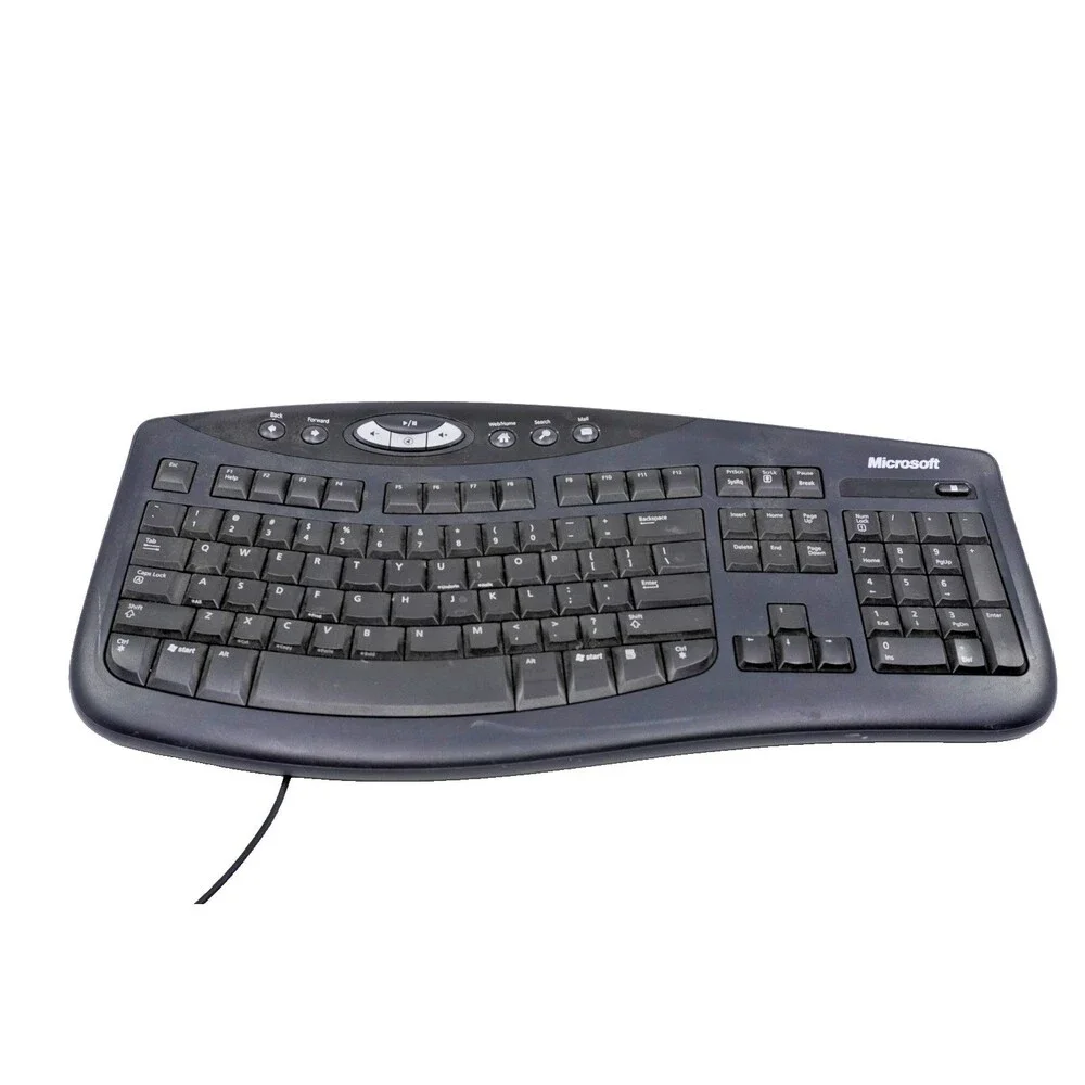 Microsoft Comfort Curve Keyboard 2000 v1.0 USB Wired Ergonomic KU-0459 Tested